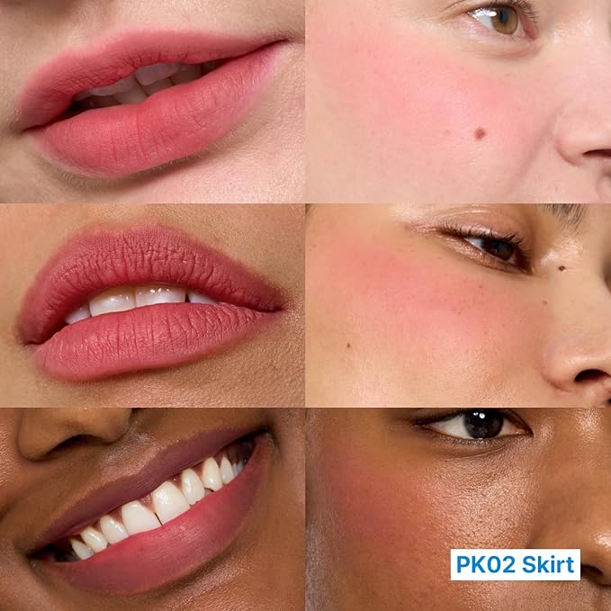 fwee Blurry Pudding Pot + Keychain SET | Airbrushed Blush & Lip, Buildable Pigment, Long-lasting, Lightweight, Easy to Blend, Natural Soft Matte Finish Makeup – Skirt (Peachy Pink) | 0.17 oz