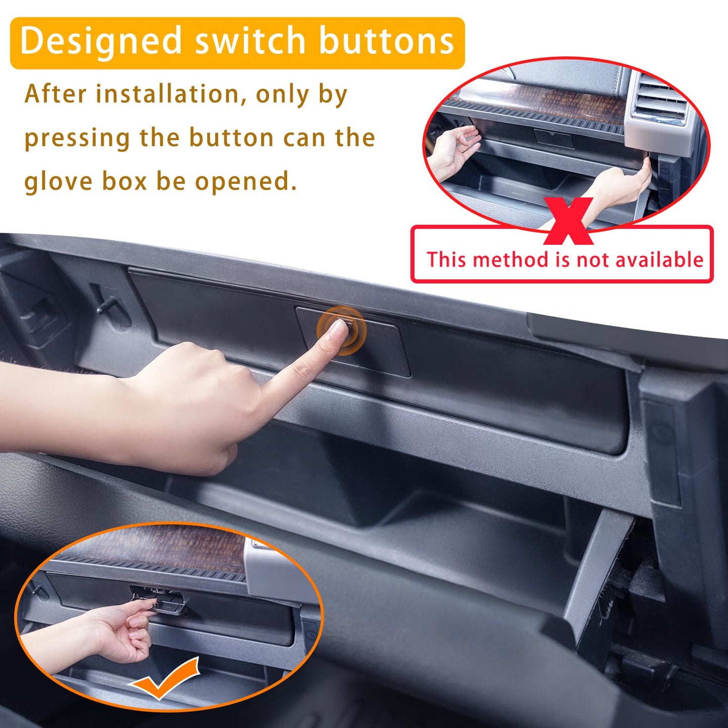 Glove Box Organizer Compatible with 2015-2020 Ford F150 Accessories Interior Hidden Glove Storage Compartment Organizer Tray ABS Materials