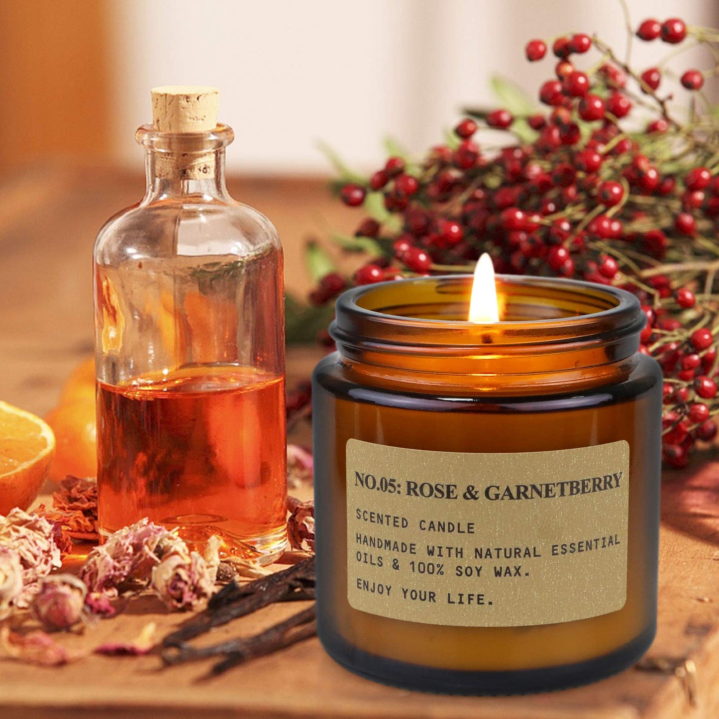 MOULENGGU 6 Pack Candles for Home Scented Aromatherapy Candle Gift Set for Women Soy Wax Long Lasting Amber Jar Candles Gift for Birthday Mother's Thanksgiving Day Present