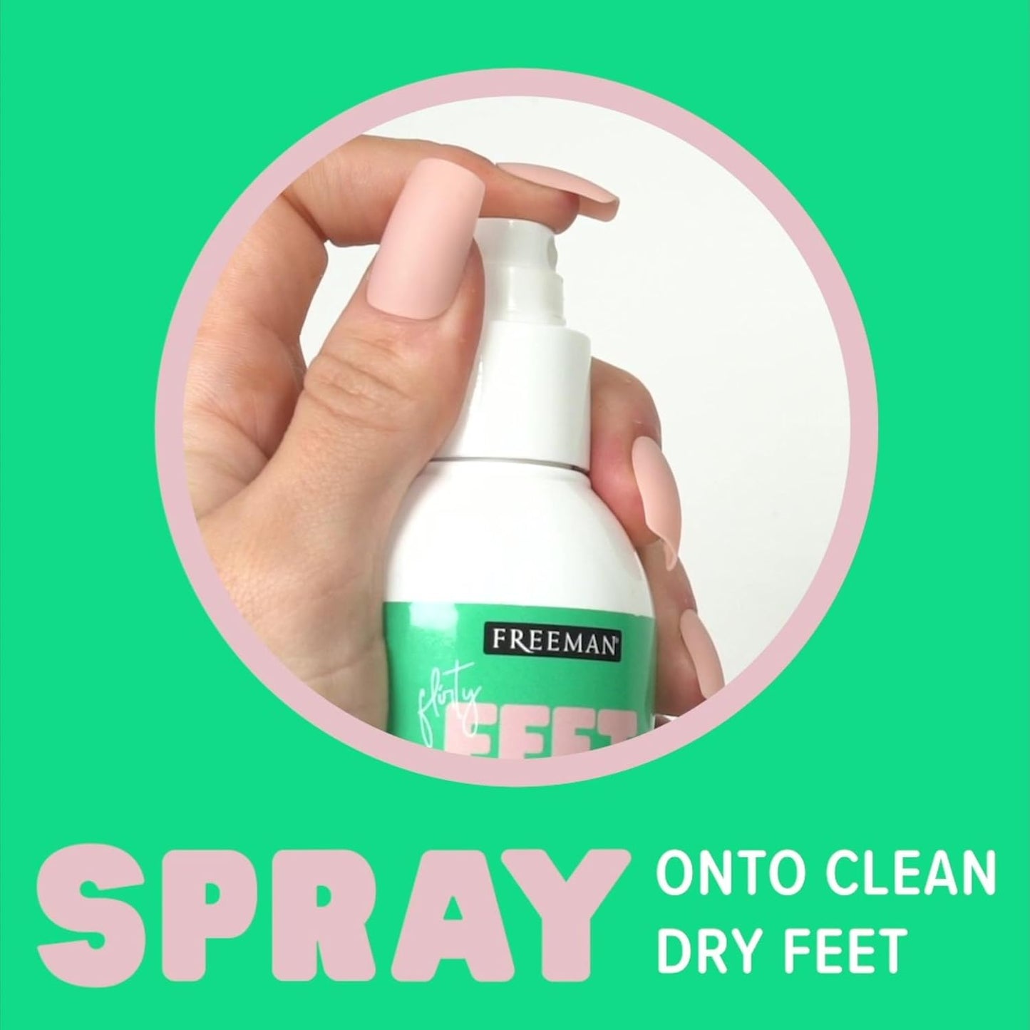 Freeman Flirty Feet Coconut and Aloe Instant Peeling Foot Spray, Softening Foot Peel Mask Exfoliates & Removes Dead Skin, Moisturizes Dry Feet, Clean Ingredients, 4 fl.oz./ 118 ml Bottle (Pack of 2)