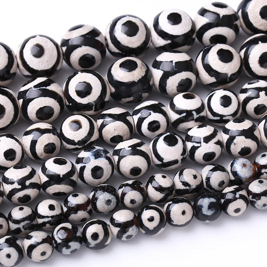 60PCS 6MM Natural Tibetan Stone Beads Round Loose Stone Beads for Jewelry Making DIY Energy Stone Healing Power Bracelet 15"