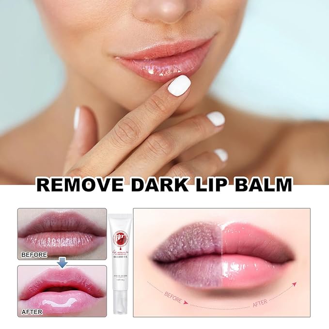 XIRUJNFD Lip Serum, Remove Dark Lips Pink Fresh Lightening Lips Treatment Lip Balm, Moisturizer Nourishing Essence Lips (3)