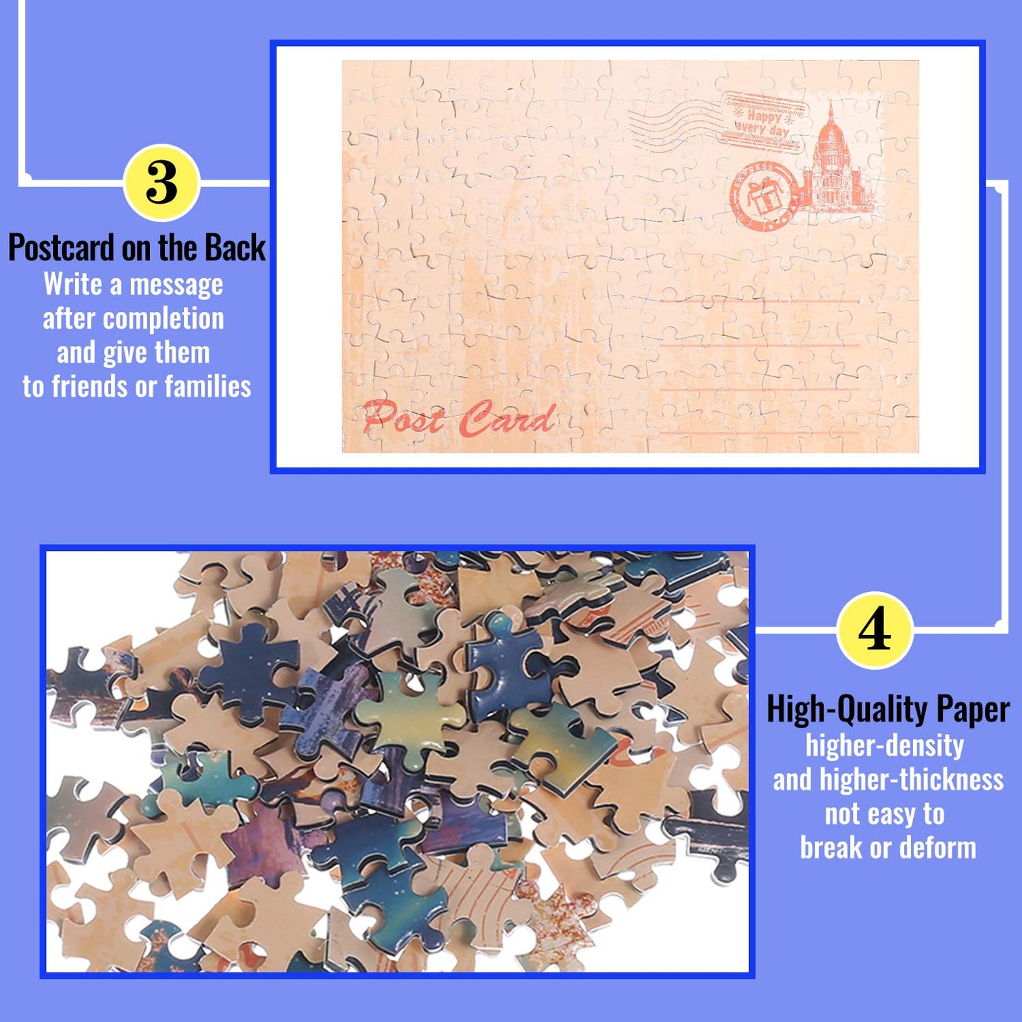 Small Jigsaw Puzzles for Adults 150 Pieces Mini Jigsaw Puzzles Challenging Colorful Leaf&Crayon Puzzles 6 x 4 Inches, 3 Pcs,Mini Easel Included