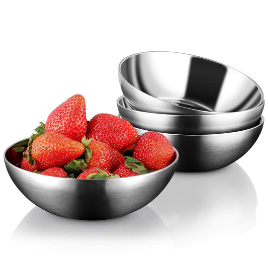Stainless Steel Bowls for Kids , 18/8 Stainless Steel Toddler Bowl, BPA-Free , Durable & Easy Clean, 4 Pack - 14.5 oz Perfect for Baby Meals, Snacks, Serving and Travel & Home Use, Dishwasher Safe