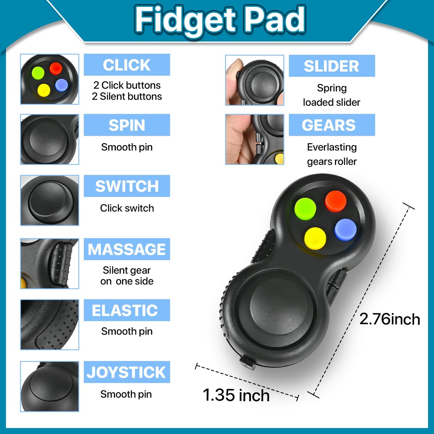Dr.Kbder 5 Pcs Fidget Toys Adults Set, EDC Cool Desk Gadgets Office Spinner Toys for Teen Kid with Metal Fidgets Infinity Cube Figits Ring Bike Chain ADHD Stress Anxiety Relief Gift for Boys Girls