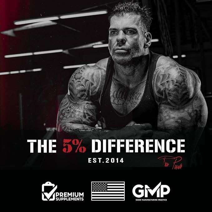 5% Nutrition FullAF Pre-Workout | Stim-Free with Massive Pumps | L-Citrulline, L-Taurine, Nitrosigine, GlycerSize | 13.05 oz (Blue Raspberry)