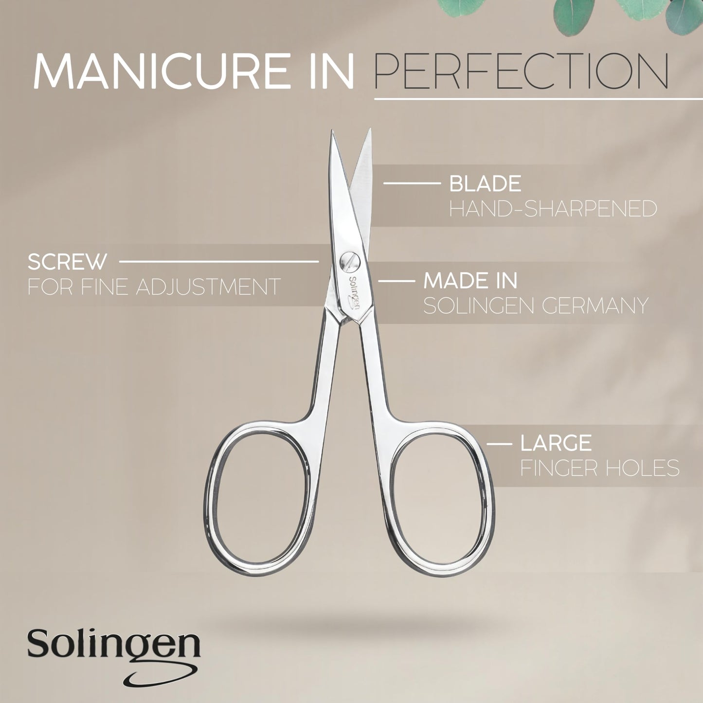 Manicure Set Solingen Made in Germany - 7 Piece Exclusive Finger & Toe Nail Clippers Kit for Women and Men in Real Leather Case, Color Black
