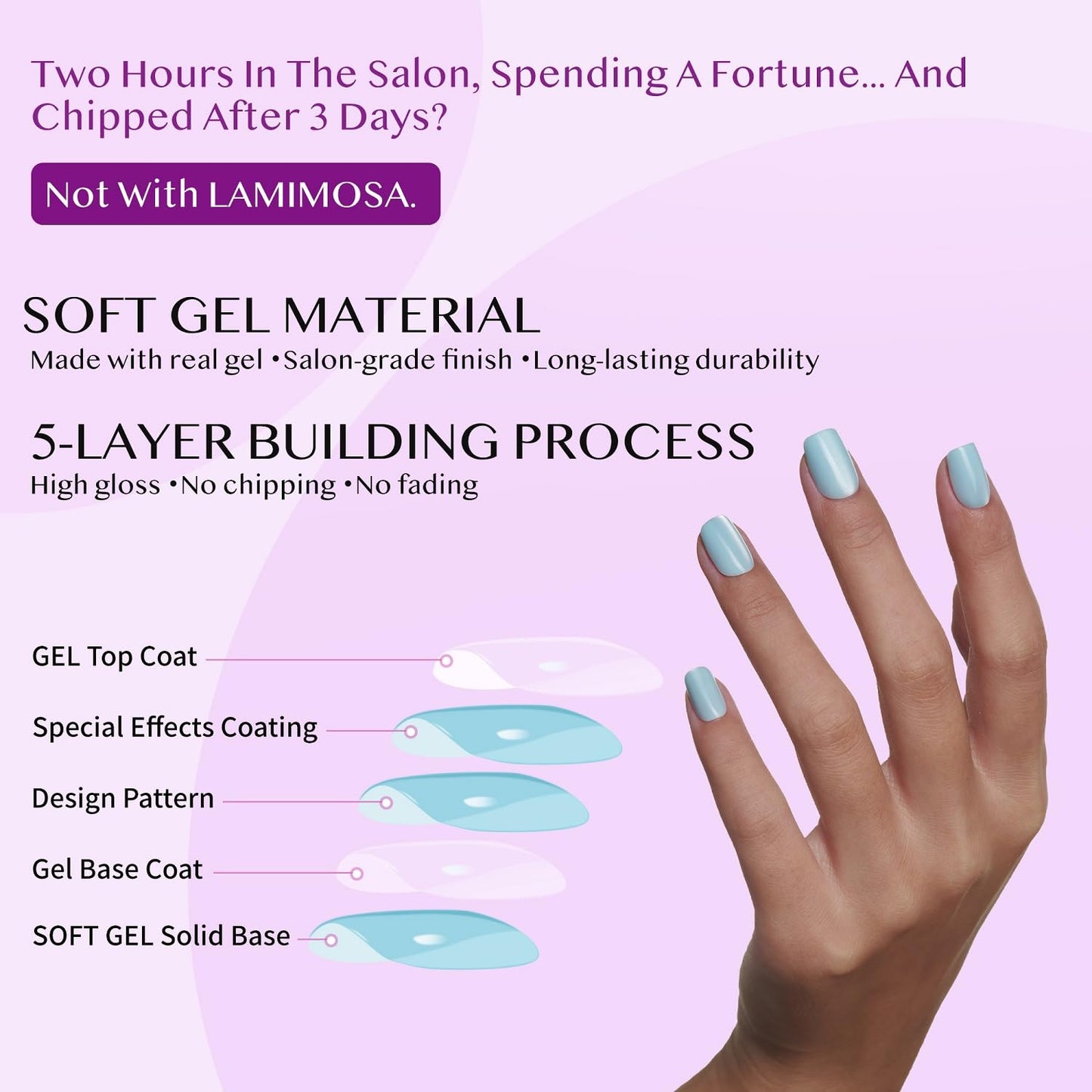 LAMIMOSA 32Pcs Cat Eye Press On Nails Short Almond – Soft Gel Fake Nails in 16 Sizes, Reusable Glue on Nails Kit, SWEETHEART