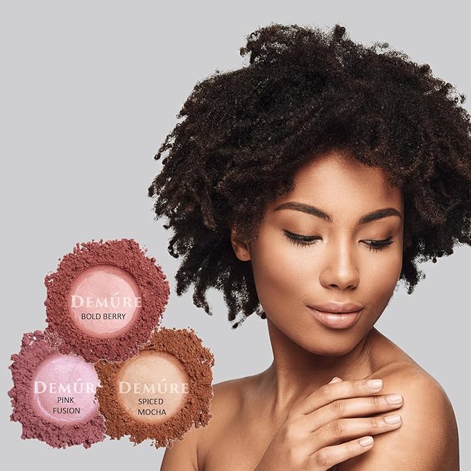 Demure Mineral Blush Makeup (Pink Fusion), Loose Powder, Professional Quality, Cruelty Free Powder By Demure