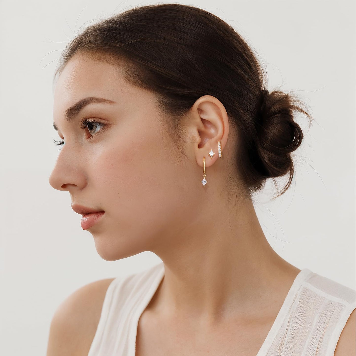 Gold Hoop Earrings Set for Women, Dainty 14K Gold Plated Cartilage Earring, Hypoallergenic Earrings Trendy Small Gold Earring Stacks Multiple Piercing, Huggies Earrings for Women