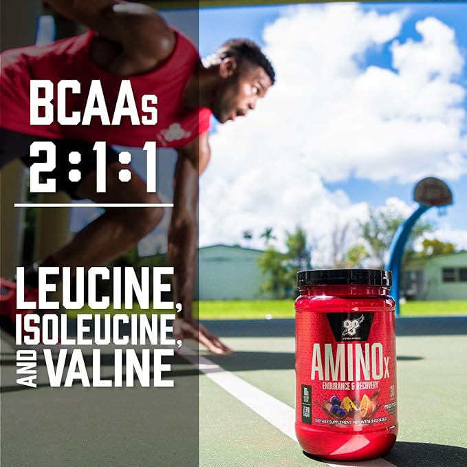 BSN Amino X Muscle Recovery & Endurance Powder with BCAAs, 10 Grams of Amino Acids, Keto Friendly, Caffeine Free, Flavor: Watermelon, 30 servings (Packaging may vary)