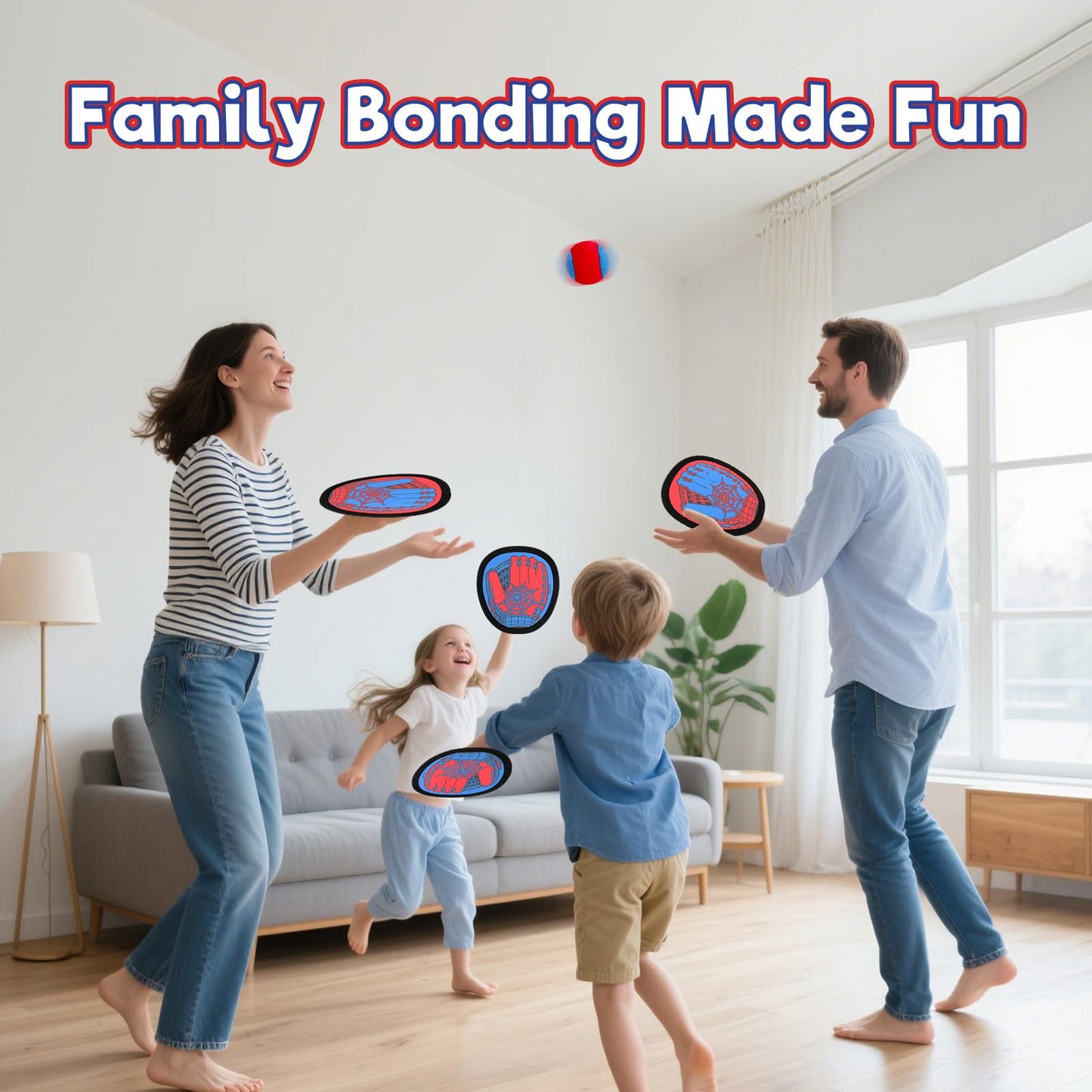 Sunrad Toss and Catch Ball Game Set, Kids Toddler Baseball Catch Ball Outdoor & Beach Toys for Family, Pool Beach Yard Camping Outside Game for Kids Age 3 4 5 6 7 8-12+, Birthday Gift for Boys Girls
