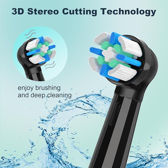 8PCS iO Replacement Heads Compatible with Oral B iO Electric Toothbrush,Compatible with Oral B iO Series 2/3/4/5/6/7/8/9/10,Premium Bristles for Deep Cleaning&Gentle Care,Black