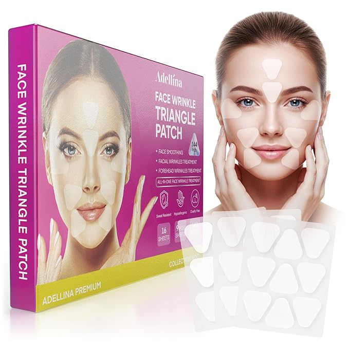 New Anti Facial Wrinkle Patches: Anti Wrinkle Patches Overnight - Smile Line Pathces - Facial Wrinkle Patche for Forehead, Smile Line, Under Eye ((1 Count (Pack of 144))