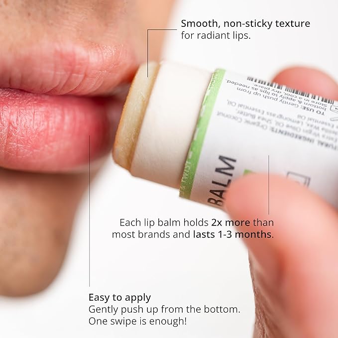 J&L Naturals Sustainable Lip Balm | Organic Ingredients, 100% Natural, Eco-Friendly | Cruelty Free, Vegan, Paraben Free, Silicone Free (Strawberry & Vanilla, 5-Piece Bundle)
