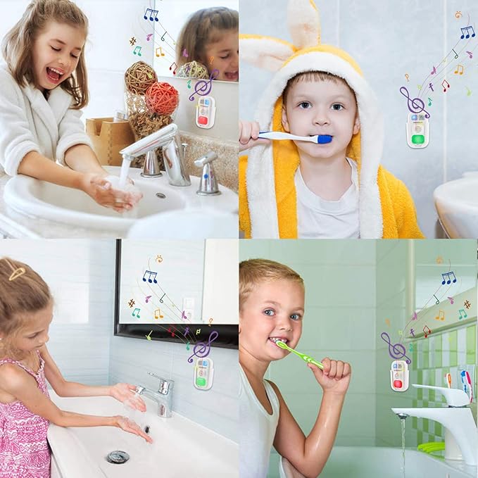 LUXSWAY Kids Musical Timer for Teethbrushing with 3 Level Volume, 20 Seconds Handwash Timer and 2 Minutes Teeth Brush Musical for Kids Training, Battery Powered Indicator LED Light
