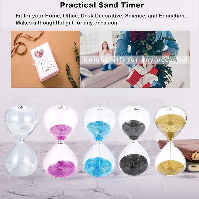SuLiao Hourglass 30 Minute Sand Timer: 5.1 Inch Gold Sand Clock, Extra Reloj De Arena, Unity Hour Glass Sandglass for Kids, Games, Classroom, Home, Desk, Office Decoration