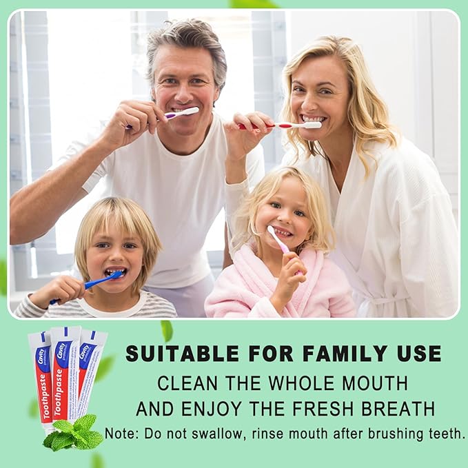 50 Tubes Bulk Travel Size Toothpaste,0.176 oz Extra Small Toothpastes Travel Size Bulk Mint Mini Disposable Toothpaste for Hotel,Guests,Homeless,Charity(Too Small, Only Good for Single Use)