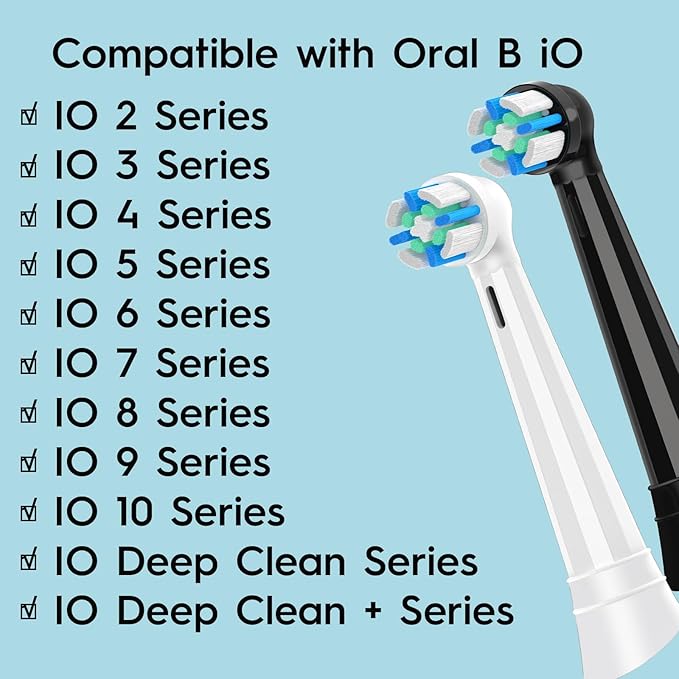IO Replacement Heads Compatible with Oral B IO 2/3/4/5/6/7/8/9/10 Series Electric Toothbrushes, Medium Softness Brush Heads Compatible with Oral B iO for Teeth and Gums Care (Black)