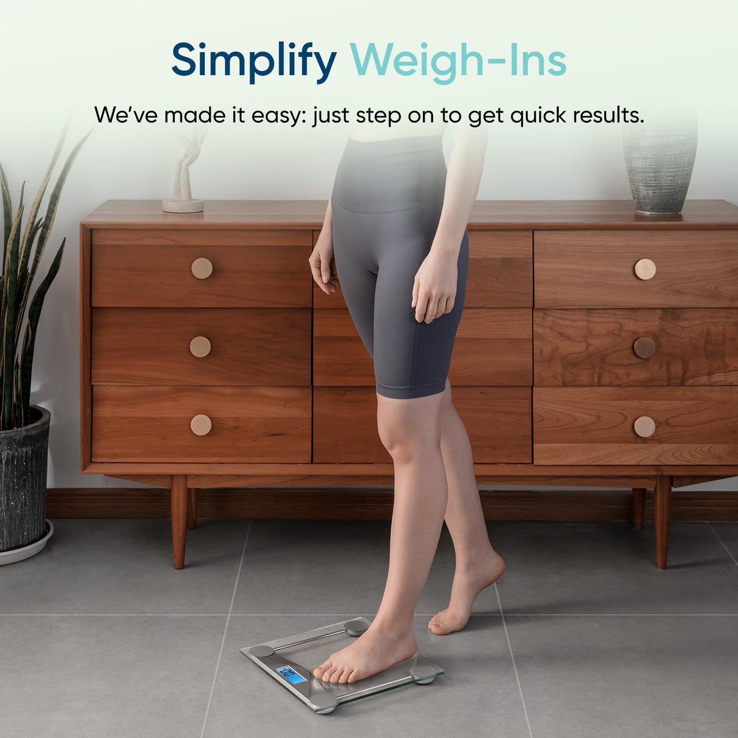 Etekcity Digital Body Weight Bathroom Scale, Large Blue LCD Backlight Display, High Precision Measurements,6mm Tempered Glass, 400 Pounds