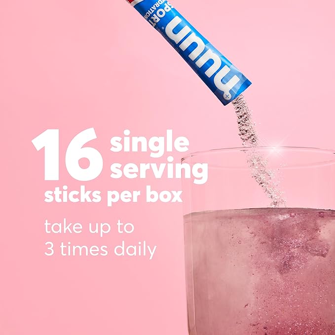Nuun Sport Electrolyte Powder Packets with Magnesium, Calcium, Potassium, Chloride, and Sodium, Hydration Packets for On-The-Go, Lemon Lime Flavor, Gluten Free & Vegan, 16 Single Servings