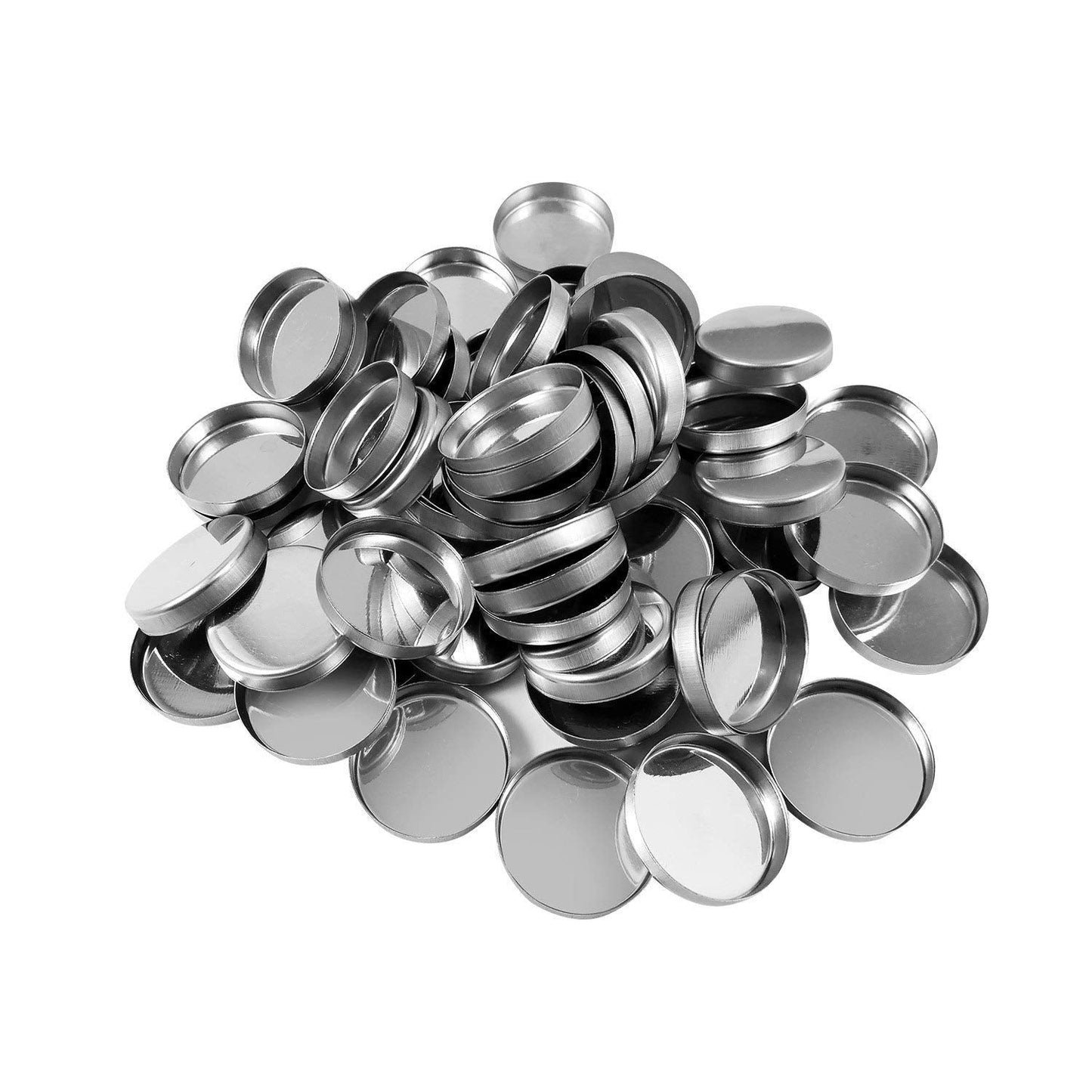 56 Pack Empty Round Metal Pans Size 26mm for Eyeshadow Palette Magnetic Makeup Palette (Height:5mm)