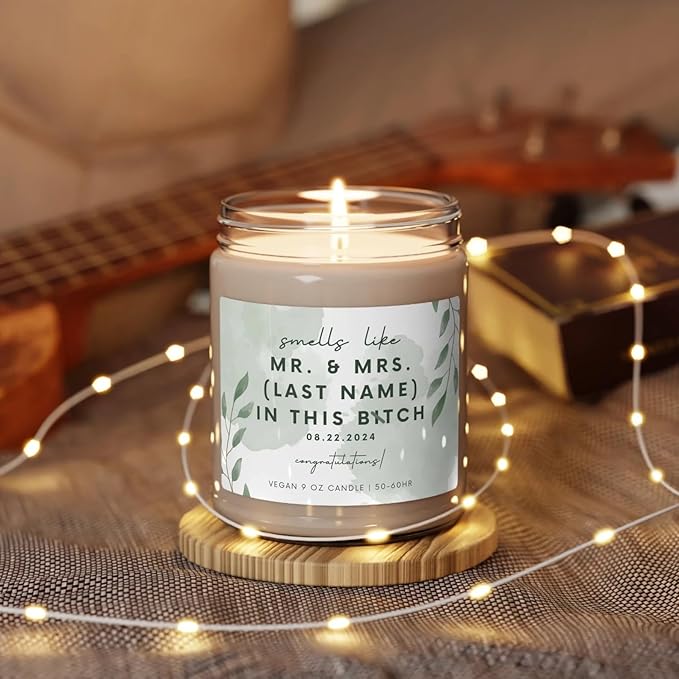 Wedding Candle Gifts for Couples, Best Engaged Gifts, Engagement Gift for Men Women, Engagement Gift for Newlyweds, Gift for Husband Wife, Soy Scented Decorative Candle for New Bride, Style 2