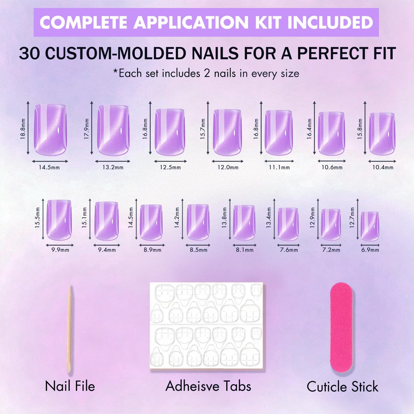 KQueenest Baby Pink Cat Eye Press on Nails Short, 30 Pcs Acrylic Press on Nails Square, Sparkly Glitter Black Fake Nails Press on Short, Reusable Soft Gel Glue on Nails for Women, Gothic Design