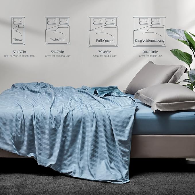 Elegear Revolutionary Cooling Throw Blanket, Absorbs Heat to Keep Body Cool for Night Sweats, Double Sided Arc-Chill3.0 Cooling Fiber Q-Max>0.5, Lightweight Summer Cold Blankets for Sleeping 51“ x 67”