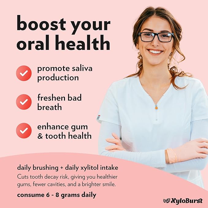 XyloBurst - Xylitol Mints | Sugar Free Breath Mints for Oral Health | Gluten Free, Vegan, Keto Friendly | Aspartame Free Mint | Cinnamon | 200 Count Jar (Pack of 2)