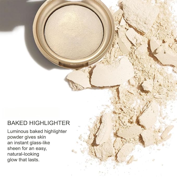 Baked Highlighter Contour Powder Sheer Pearl Shimmer Shades for Face Highlighter Makeup Brighten Up (304-Luminoso)