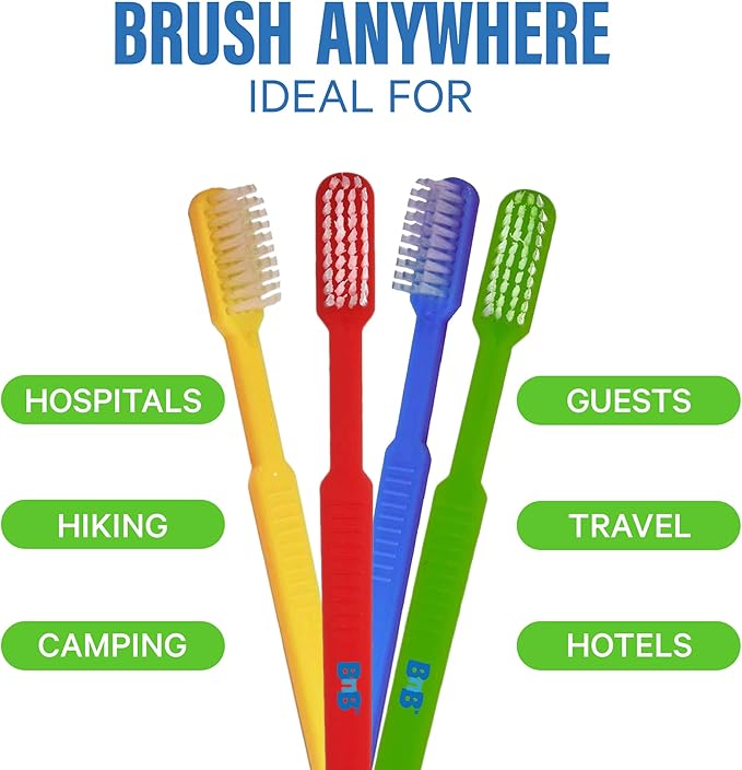Adult Pre-Pasted Disposable Toothbrushes Individually Wrapped - NO Water Needed | Perfect Cruise Necessity (1000 Pack)
