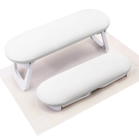 Subay Nail Arm Rest, Foldable PU Leather Nail Hand Rest for Acrylic Nails Cushion Hand Holder, Nail Hand Pillow Nail Art Accessories Tool for Manicure Salon Use - White