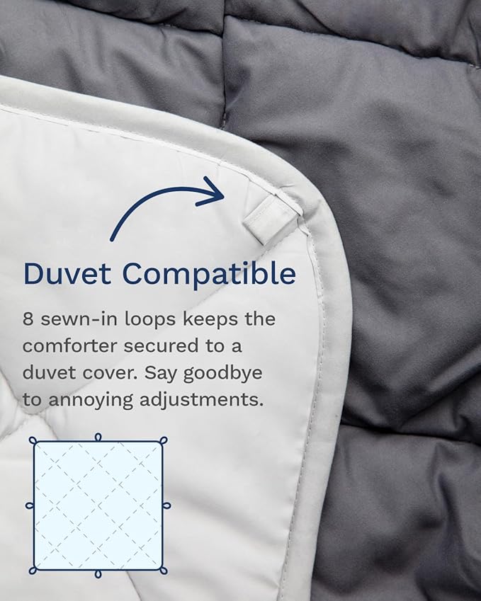 ViscoSoft Microfiber All Seasons Down Alternative Quilted Comforter - Cooling Breathable Premium Soft Reversible Microfiber Duvet Blanket, Light Gray/Dark Gray, King/California King