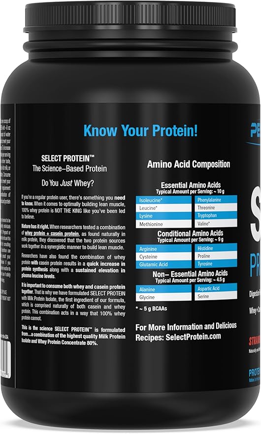 PEScience Select Low Carb Protein Powder, Strawberry Cheesecake, 27 Serving, Whey and Casein Blend, Keto Friendly, Gluten Free, Best Tasting, Clean Isolate for Women and Men