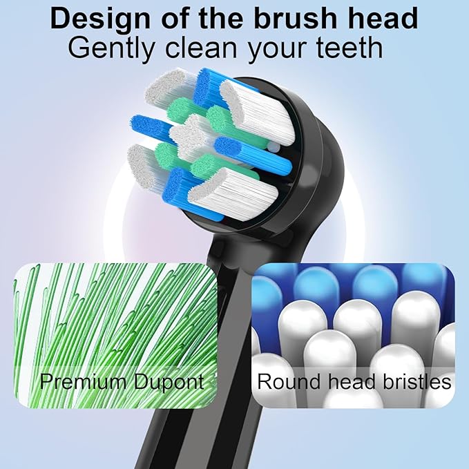 12pcs iO Replacement Heads Compatible with Oral B IO 2/3/4/5/6/7/8/9/10 Series Electric Toothbrush,Compatible with Oral B io Series Toothbrush Heads with Medium Bristles,Black
