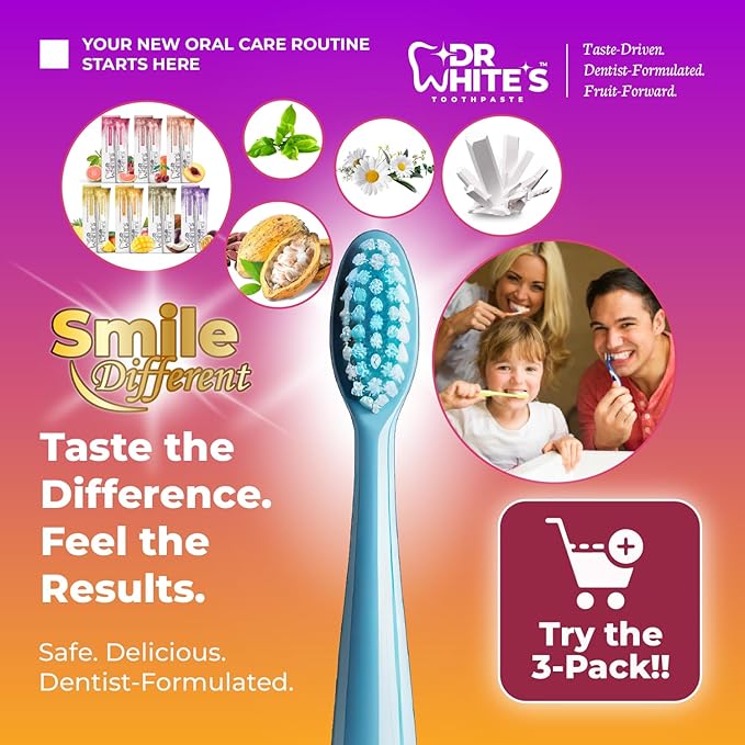 Dr. White’s Fluoride-Free nHA Toothpaste; Dentist-Formulated, Nano Hydroxyapatite + Xylitol, Sensitivity Relief Complex™, Mint-Free, Enamel Safe, Swallow-Safe (3.5 Oz, Guava Glow)