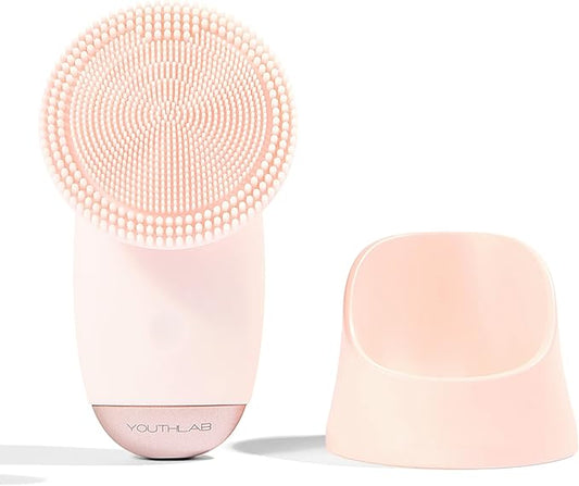 SoniGlow, Pink, Silicone Facial Skin Cleansing Brush, Electric, Vibrating, Scrubber, Hygienic, Exfoliation, Massage, Firm, Tone, Blackheads, Pores, Waterproof, Rechargeable, Makeup Removal