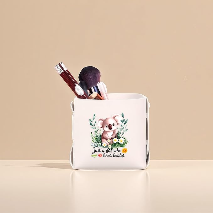 Koala Makeup Brush Holder, Decorative Desk Organizer for Jewelry Pen Pencil Glasses Storage, Koala Lovers Themed Gifts Stuff For Girls Teens Kids Women!