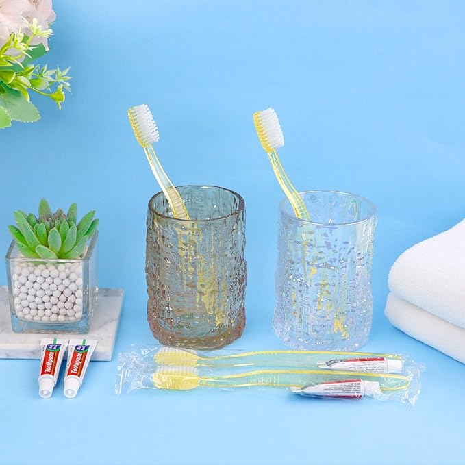Disposable Toothbrush with Toothpaste Set Bulk, Individually Wrapped Soft Bristles Travel Size Medium Manual Toothbrushes Kit for Hotel/Travel/ Business/Donation/Homeless/Charity/Camping (100 Pack)