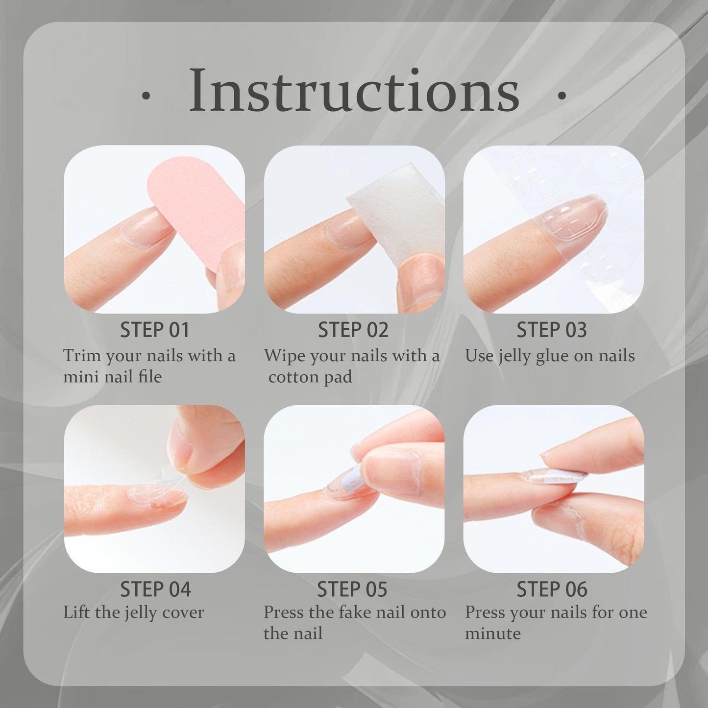 Yabonica Press On Nails French Tip,10 Pcs Handmade UV Gel Acrylic Nails Press Ons Square,Luxury Glue On Fake Nails with Rhinestone&Glitter Salon Design,Nature Stick On Fake Nails for Women Gift(012M)