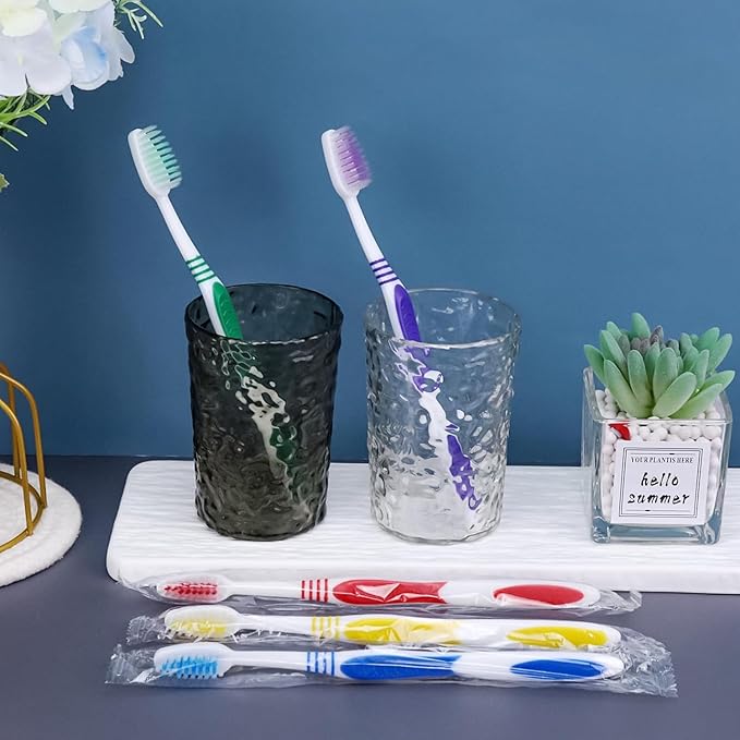 Bulk Toothbrushes 30 Pack Colorful Individually Wrapped Disposable Soft Large Brush Head Ergonomics Handle Oral Set for Adults Kids Travel Hotel OCC Airbnb Dentist (30)