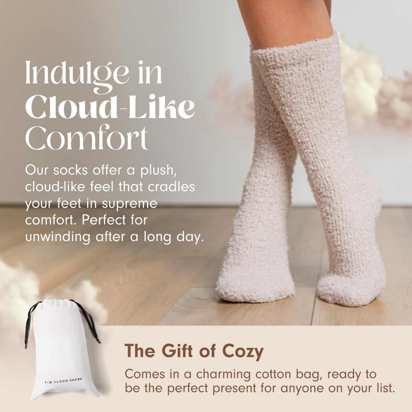 Unboxme Gifts Christmas Warm & Cozy Ultra-Luxe Cloud Sock for Women & Men - Super Soft Luxurious Fabric Sleep Socks