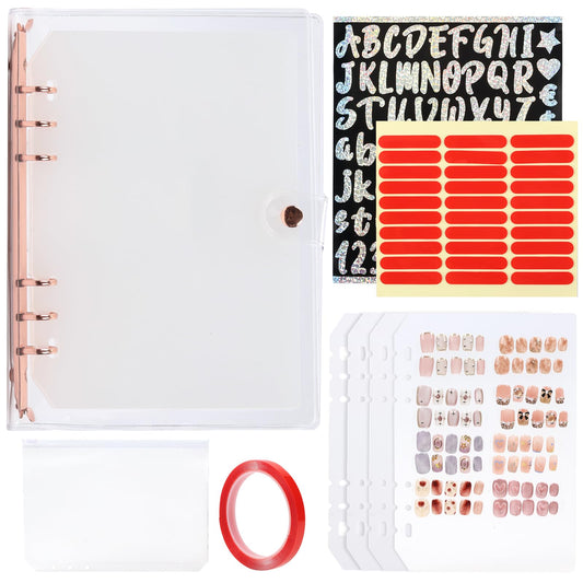 Press On Nail Organizer 40 PCS Clear Empty Press On Nail Storage Press On Nail Packaging for Fake Nail Storage Nail Display Nail Salon Press On Nail Supplies Organizer with Nail Tape