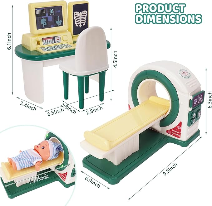 Doctor Kit for Toddlers 3-5, Kids Doctor Playset with Medical Tools, X-ray Machine and Toy Stethoscope ,Educational Pretend Play for Boys & Girls Ages 2 3 4 5 6,Birthday Gift & Dress-Up Toys