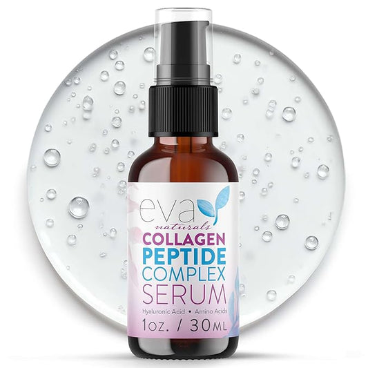 Collagen Peptide Serum for Face – Anti Aging Facial Treatment with Peptides & Hyaluronic Acid – Gentle Formula for Sensitive Skin, Microneedling Pen, Derma Roller, Skin Firming & Hydrating (1 Oz)