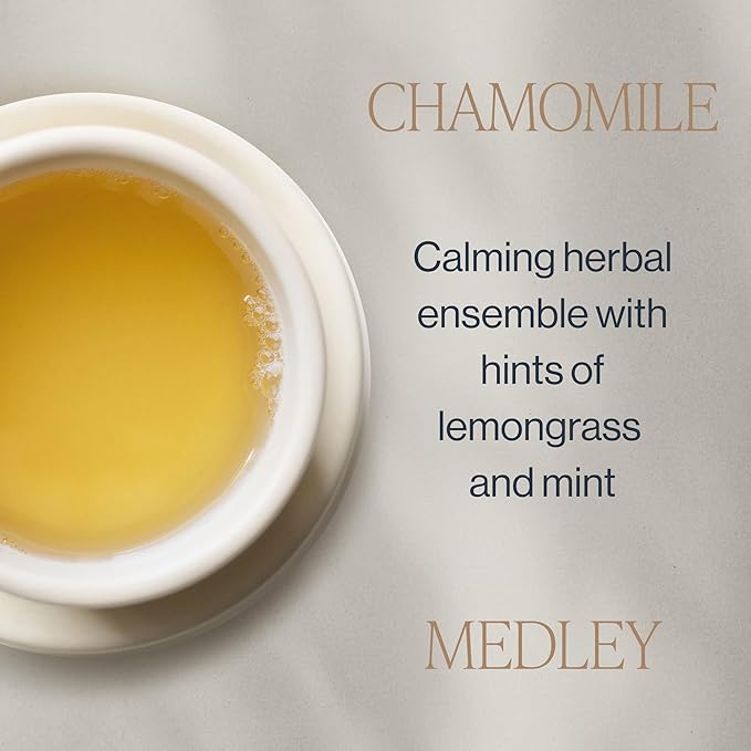 Rishi Tea Chamomile Medley Herbal Tea - Organic, Caffeine Free Direct Trade Sachet Bags, Calming Chamomile Flowers with Lemon Verbena & Mint - 50 Count