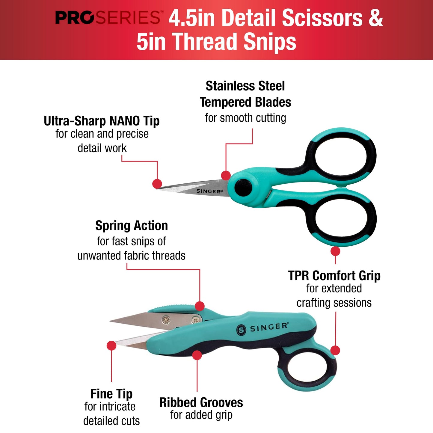 SINGER ProSeries Sewing Kits with Sewing Tools (Scissors & Seam Ripper Bundle)