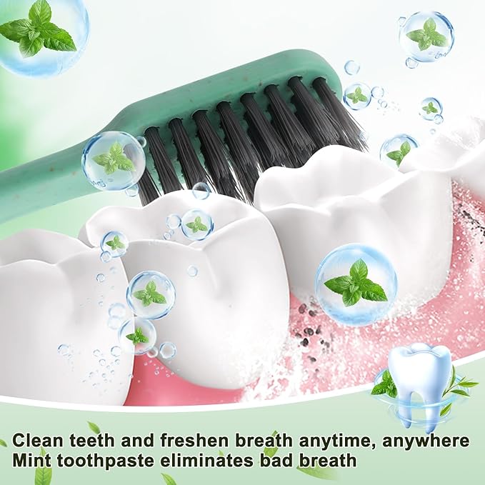 HOFASON Disposable Toothbrushes with Toothpaste 10 Pack, Bulk Travel Toothpaste and Toothbrush Set, Travel Size Tooth Brush Paste Kit, Individually Wrapped Toiletries for Homeless, Hotel, Shelter