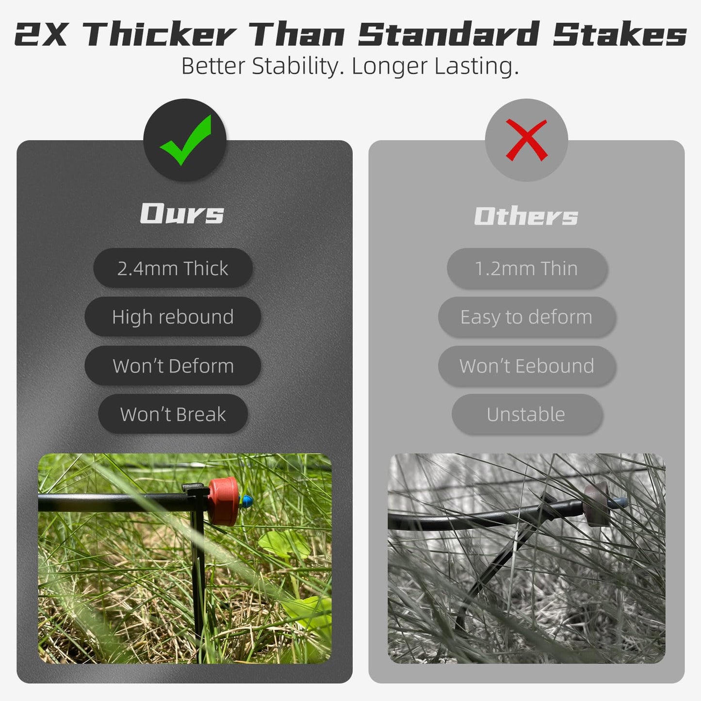 100 Pack Drip Irrigation Stakes for 1/8" to 1/4" Inch Drip Irrigation Tubing Hose Irrigation Support Stakes 5.79" H Suitable for Raising the Height of Drip Emitters/Heads or Drip Irrigation Parts